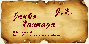 Janko Maunaga vizit kartica